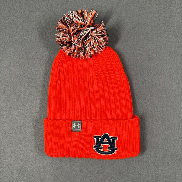 Auburn Tigers Unisex OSFA Under Armour Lot of 2 Pom Beanie Hats Pull On - Picture 2 of 6